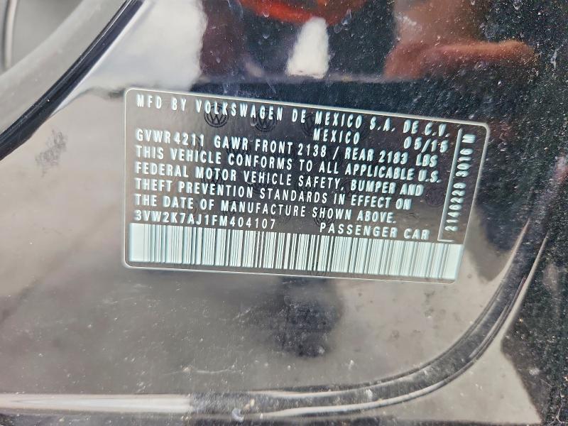 2015 Volkswagen Jetta მანქანა იყიდება აუქციონზე, vin: 3VW2K7AJ1FM404107, აუქციონის ნომერი: 56444596