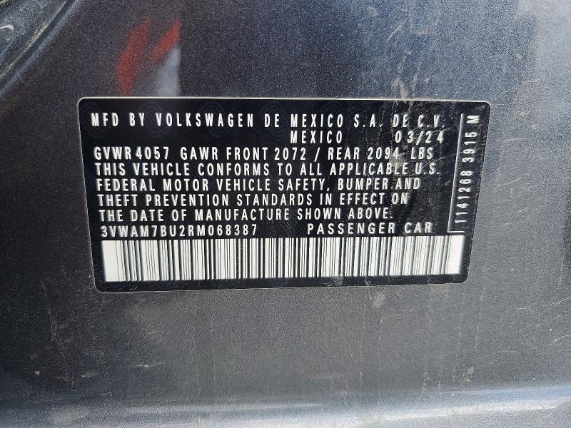Продаж на аукціоні авто 2024 Volkswagen Jetta, vin: 3VWAM7BU2RM068387, номер лоту: 57399186