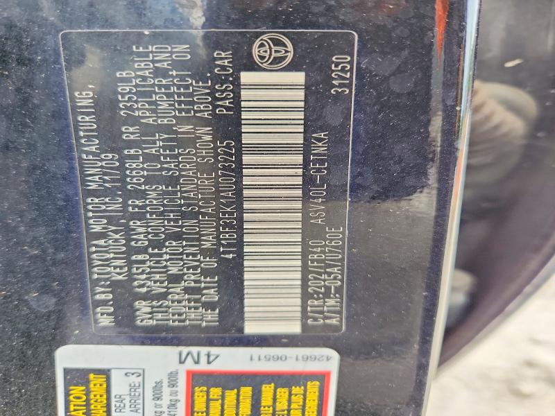 58404836 :رقم المزاد ، 4T1BF3EK1AU073225 vin ، 2010 Toyota Camry مزاد بيع