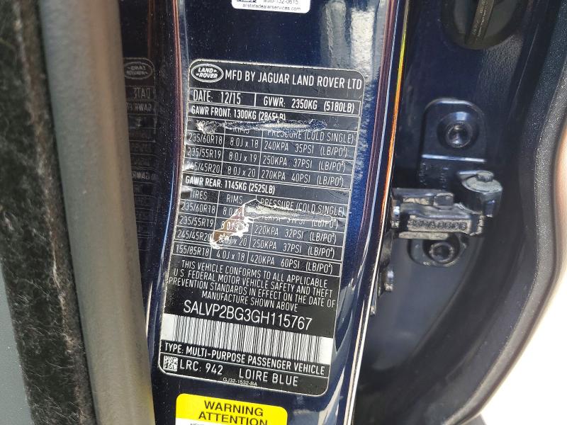 Продажа на аукционе авто 2016 Land Rover Range Rover Evoque, vin: SALVP2BG3GH115767, номер лота: 57184836
