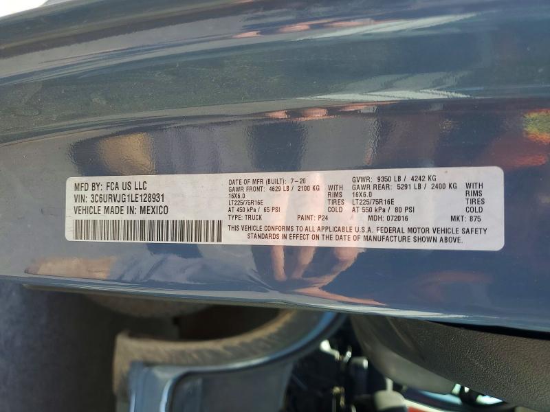 Продаж на аукціоні авто 2020 Ram Promaster 3500, vin: 3C6URVJG1LE128931, номер лоту: 56709556