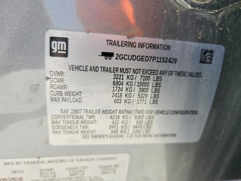 Aukcja sprzedaży 2023 Chevrolet Silverado, vin: 2GCUDGED7P1152429, numer aukcji: 59055986