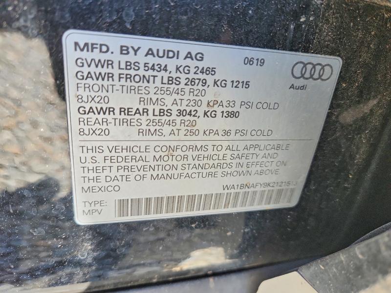 Продажа на аукционе авто 2019 Audi Q5, vin: WA1BNAFY9K2121513, номер лота: 56534786