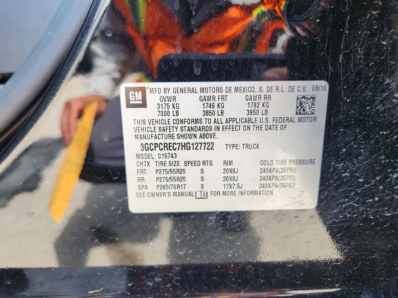 Aukcja sprzedaży 2017 Chevrolet Silverado, vin: 3GCPCREC7HG127722, numer aukcji: 57221816