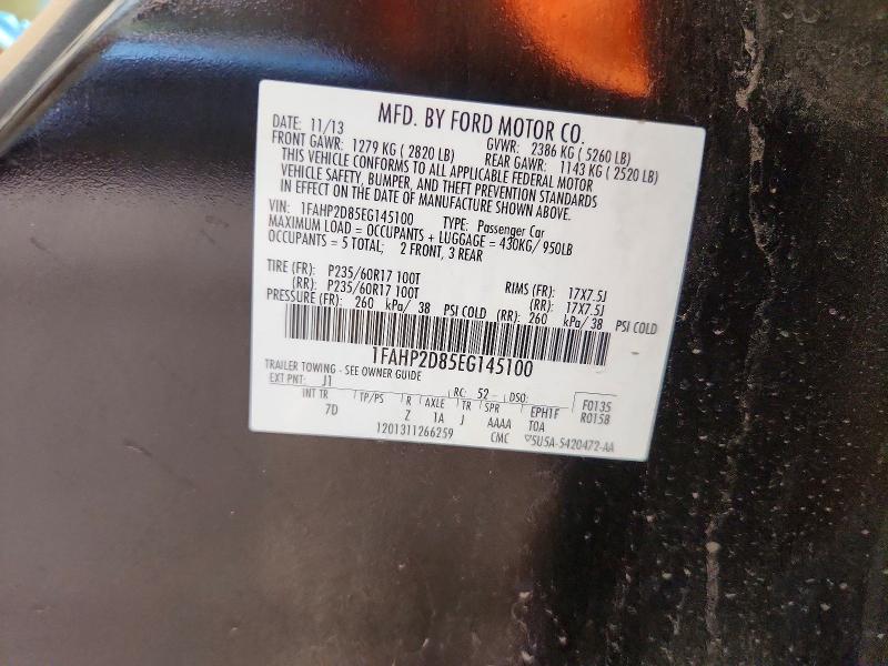58068636 :رقم المزاد ، 1FAHP2D85EG145100 vin ، 2014 Ford Taurus مزاد بيع
