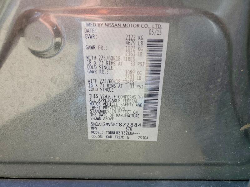 Продажа на аукционе авто 2015 Nissan Rogue, vin: 5N1AT2MV5FC872884, номер лота: 56323216