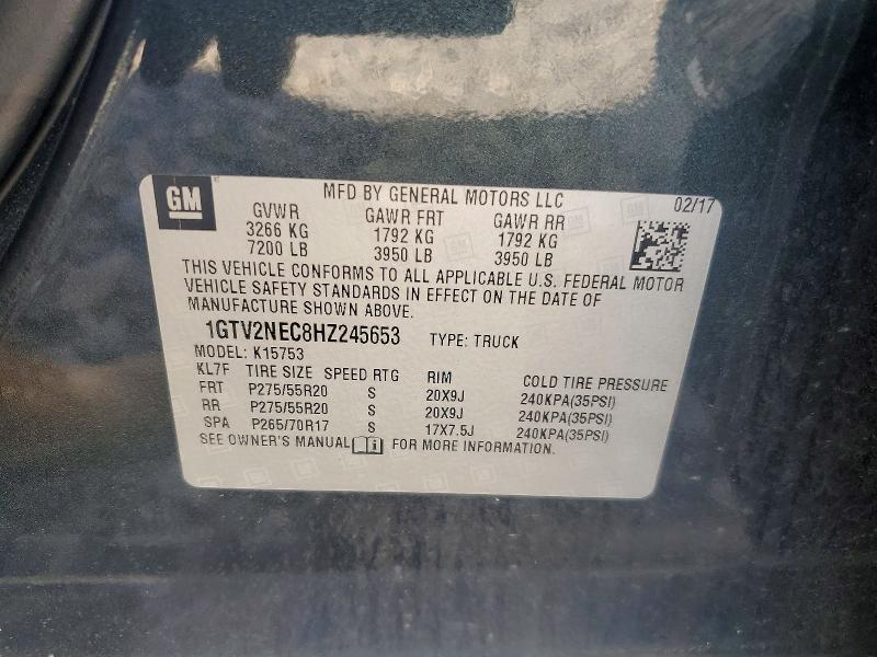 Продаж на аукціоні авто 2017 Gmc Sierra, vin: 1GTV2NEC8HZ245653, номер лоту: 57586626