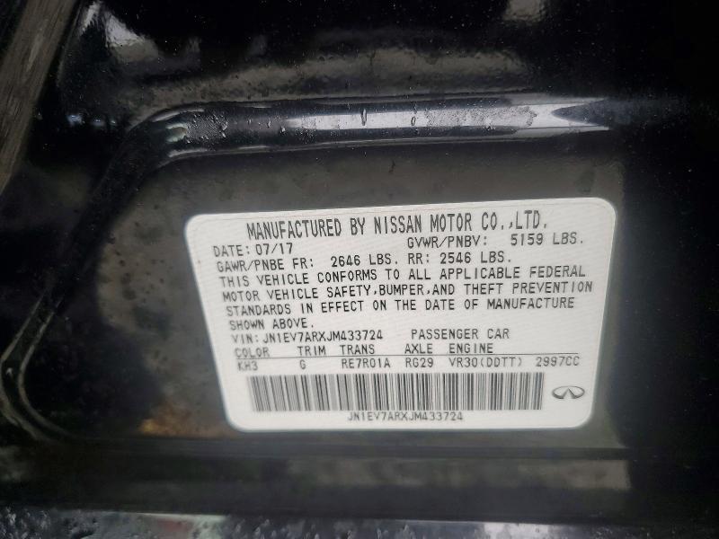Aukcja sprzedaży 2018 Infiniti Q50, vin: JN1EV7ARXJM433724, numer aukcji: 57711656
