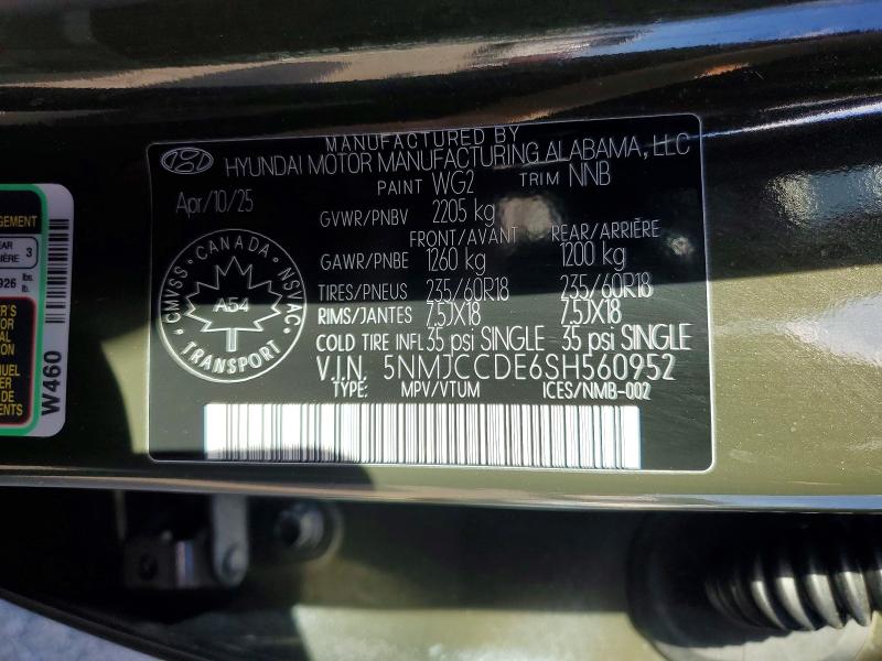 Продаж на аукціоні авто 2025 Hyundai Tucson, vin: 5NMJCCDE6SH560952, номер лоту: 56983586