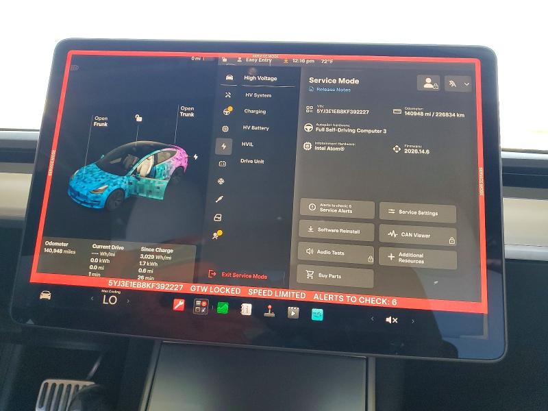 Aukcja sprzedaży 2019 Tesla Model 3, vin: 5YJ3E1EB8KF392227, numer aukcji: 85621315