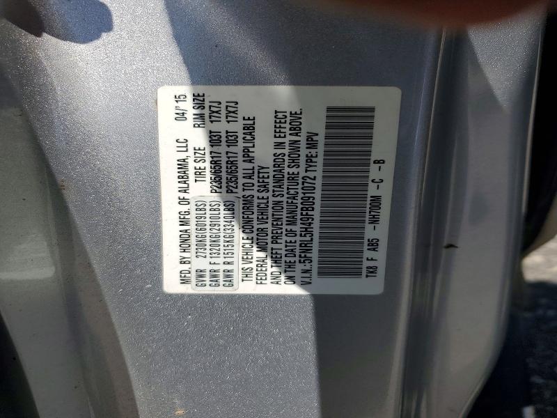 Продаж на аукціоні авто 2015 Honda Odyssey, vin: 5FNRL5H49FB091072, номер лоту: 55568176