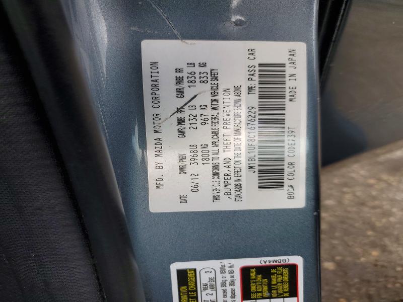 Aukcja sprzedaży 2012 Mazda 3, vin: JM1BL1UF8C1676229, numer aukcji: 59146606