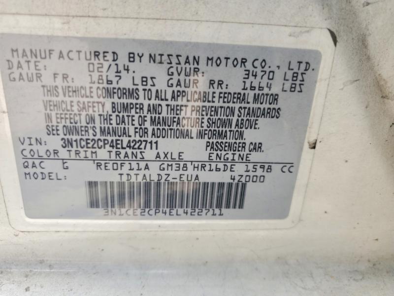 Продаж на аукціоні авто 2014 Nissan Versa Note, vin: 3N1CE2CP4EL422711, номер лоту: 58824626