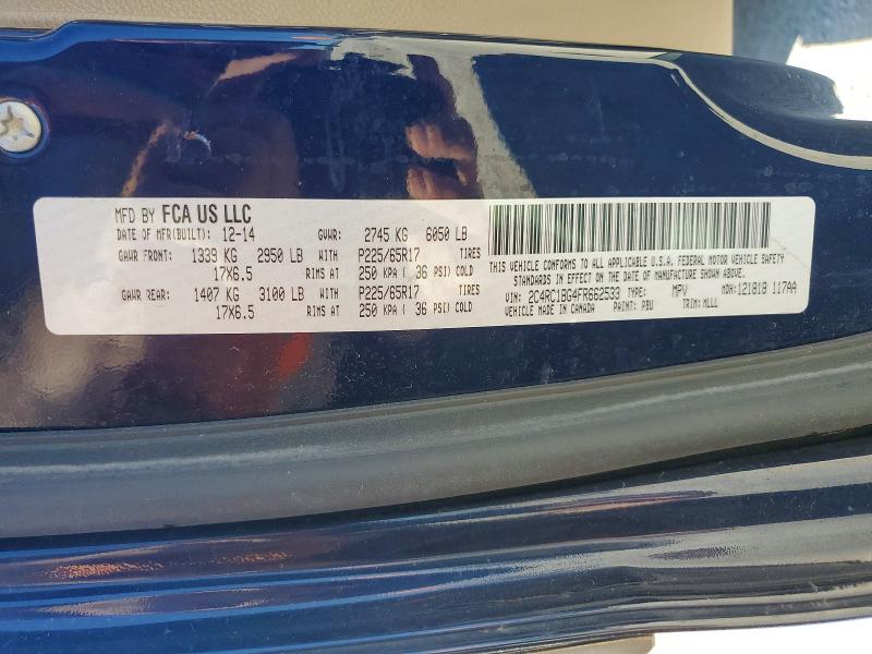 55082876 :رقم المزاد ، 2C4RC1BG4FR662533 vin ، 2015 Chrysler Town & Country مزاد بيع