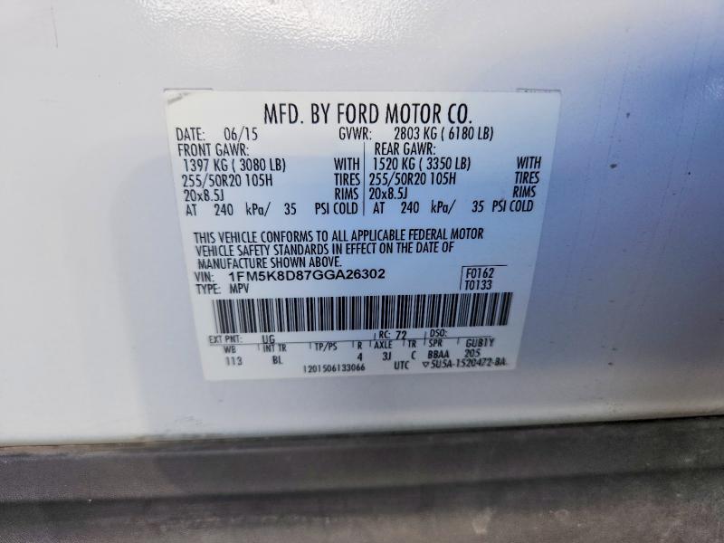 Aukcja sprzedaży 2016 Ford Explorer, vin: 1FM5K8D87GGA26302, numer aukcji: 55782416