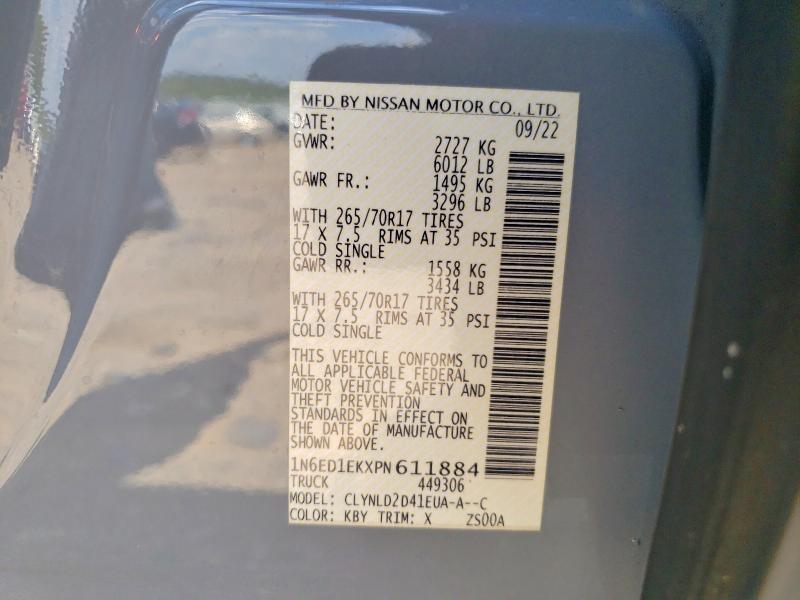 Продаж на аукціоні авто 2023 Nissan Frontier, vin: 1N6ED1EKXPN611884, номер лоту: 58570126