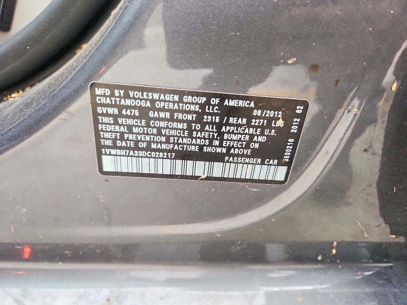 Продажа на аукционе авто 2013 Volkswagen Passat, vin: 1VWBH7A33DC028217, номер лота: 57031216