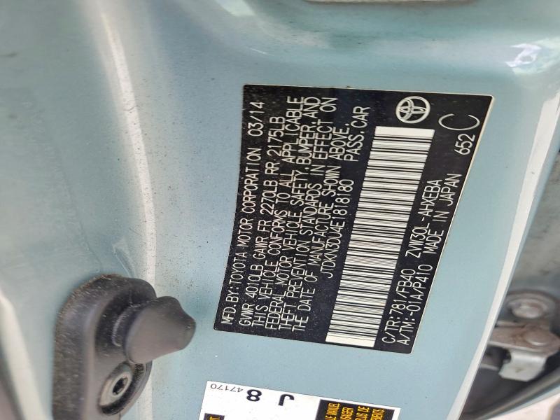 Продажа на аукционе авто 2014 Toyota Prius, vin: JTDKN3DU4E1818180, номер лота: 56720376