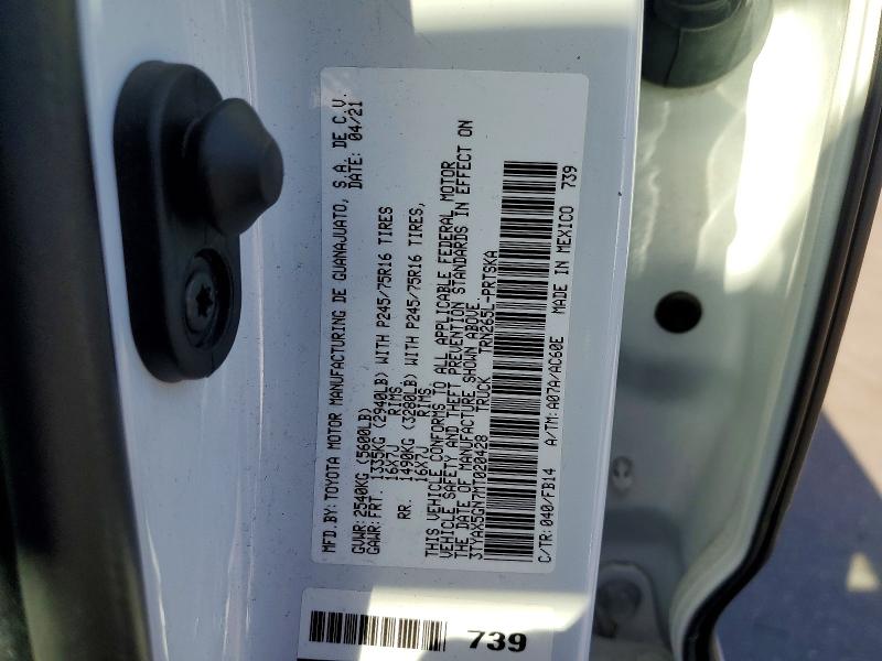 Продаж на аукціоні авто 2021 Toyota Tacoma, vin: 3TYAX5GN7MT020428, номер лоту: 56491476