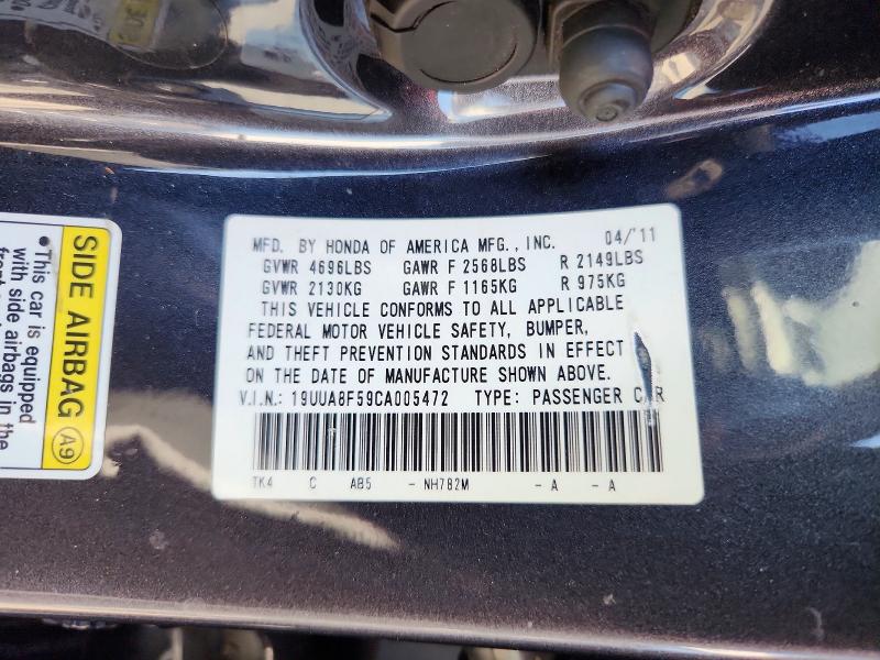 57365546 :رقم المزاد ، 19UUA8F59CA005472 vin ، 2012 Acura Tl مزاد بيع