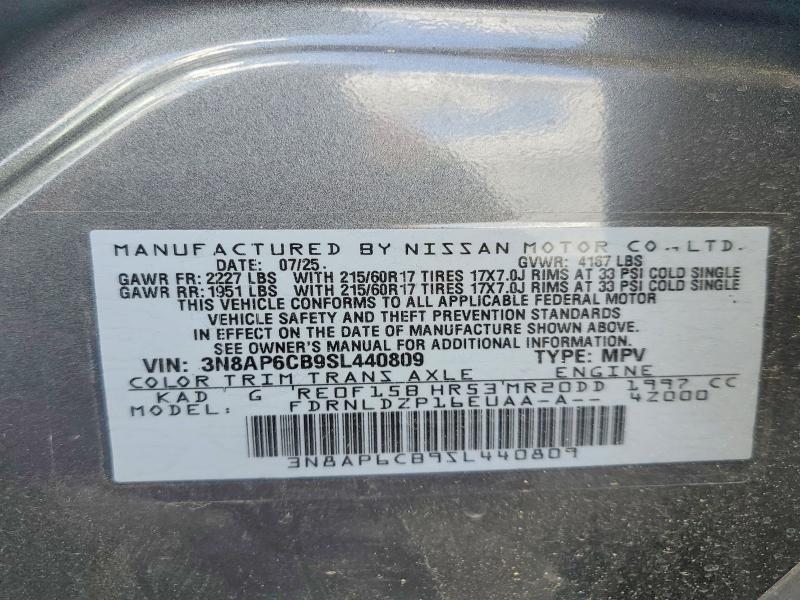 Aukcja sprzedaży 2025 Nissan Kicks, vin: 3N8AP6CB9SL440809, numer aukcji: 55806996