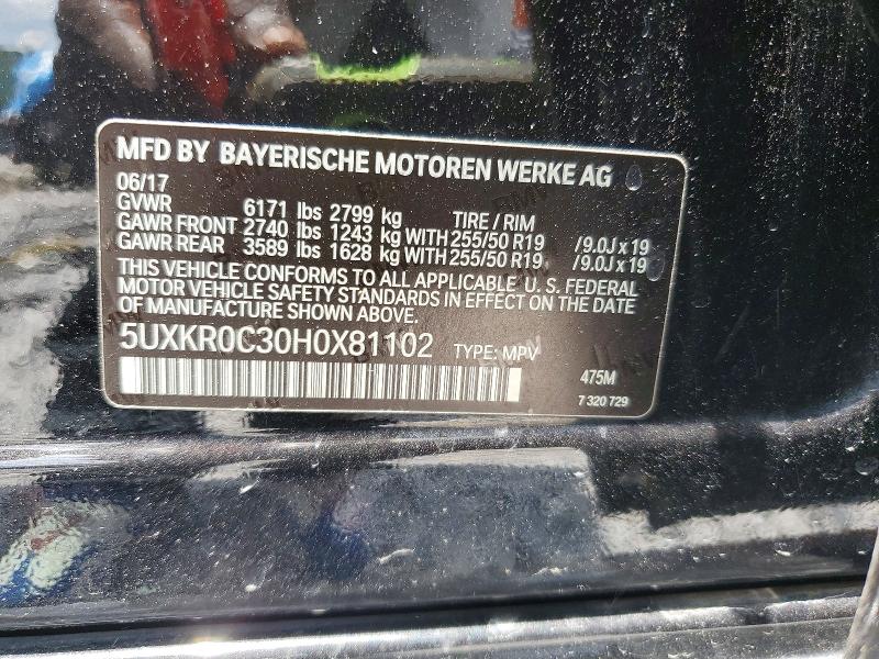 58822766 :رقم المزاد ، 5UXKR0C30H0X81102 vin ، 2017 Bmw X5 مزاد بيع