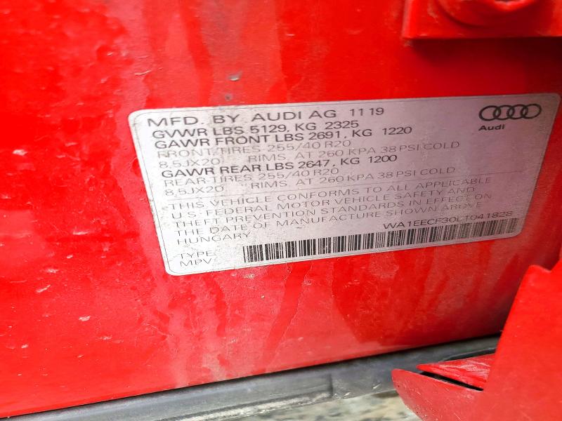 Продаж на аукціоні авто 2020 Audi Q3, vin: WA1EECF30L1041828, номер лоту: 57875166
