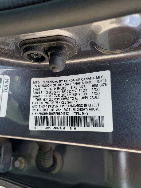 Aukcja sprzedaży 2015 Honda Cr-v, vin: 2HKRM4H55FH644592, numer aukcji: 58308296
