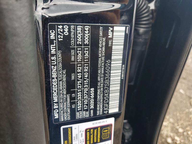 57114746 :رقم المزاد ، 4JGFD5KB7SB366096 vin ، 2025 Mercedes-benz Gle Coupe مزاد بيع