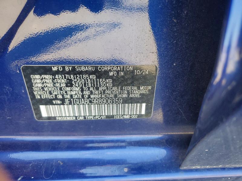 Aukcja sprzedaży 2024 Subaru Impreza, vin: JF1GUABC9R8906359, numer aukcji: 55648816