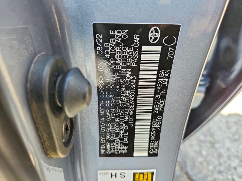 Продаж на аукціоні авто 2022 Toyota Corolla, vin: JTDEAMDE6N3013843, номер лоту: 59106266