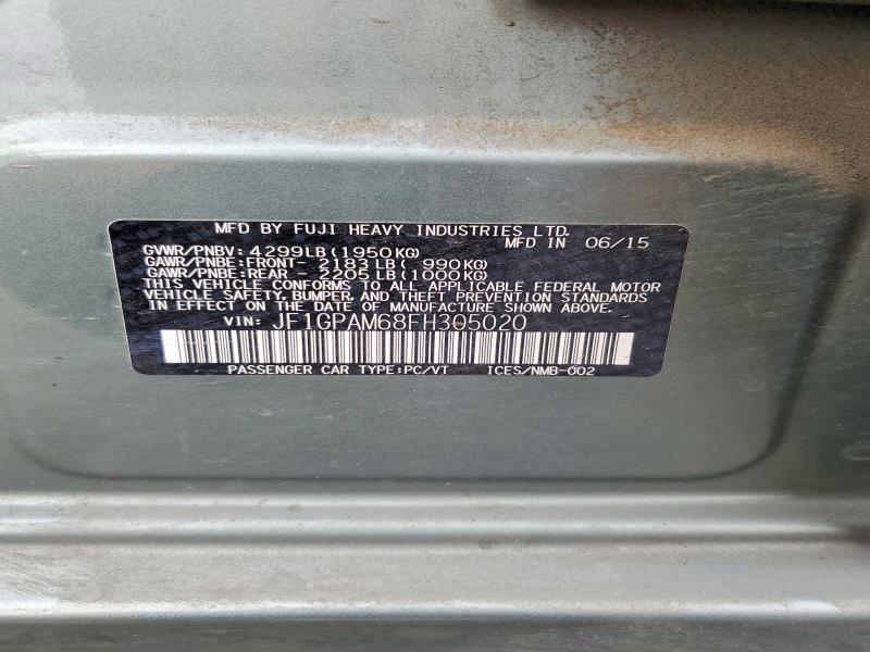 Продажа на аукционе авто 2015 Subaru Impreza, vin: JF1GPAM68FH305020, номер лота: 58299986