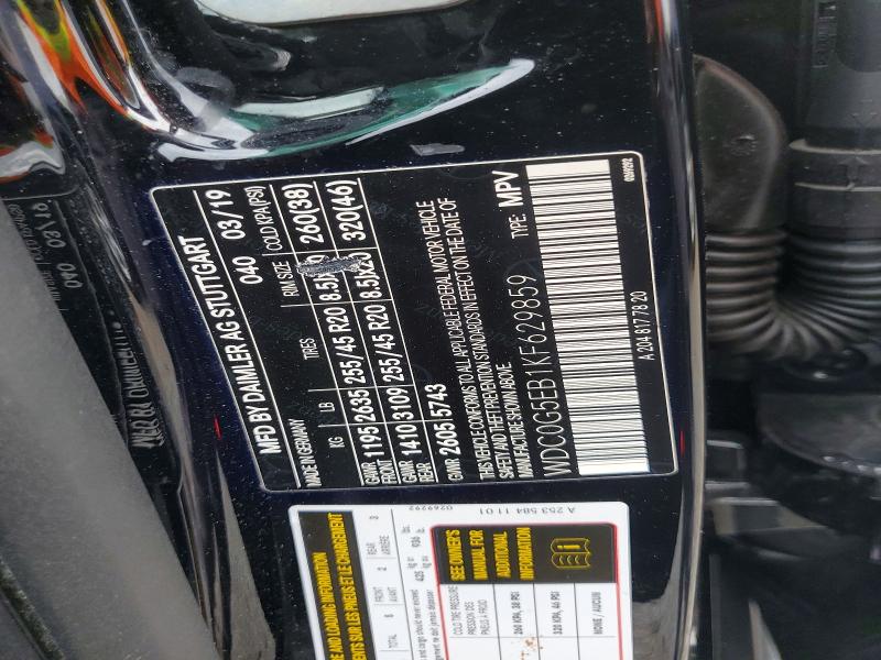 Aukcja sprzedaży 2019 Mercedes-benz Glc, vin: WDC0G5EB1KF629859, numer aukcji: 56813086