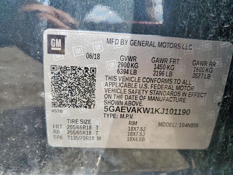 Auction sale of the 2019 Buick Enclave, vin: 5GAEVAKW1KJ101190, lot number: 57475816