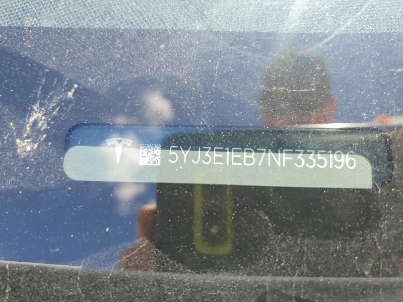 Aukcja sprzedaży 2022 Tesla Model 3, vin: 5YJ3E1EB7NF335196, numer aukcji: 57137456