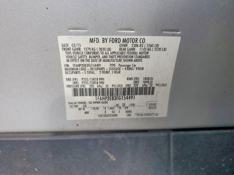 58961126 :رقم المزاد ، 1FAHP2E83FG154491 vin ، 2015 Ford Taurus مزاد بيع