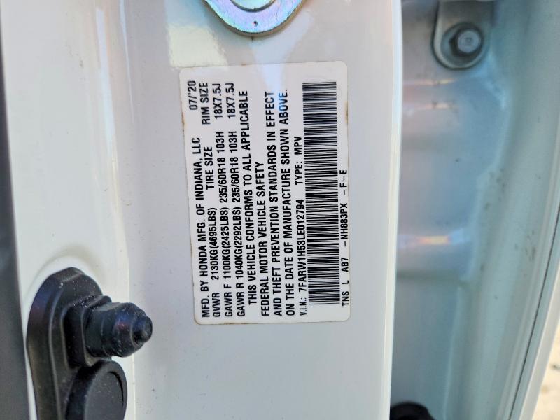 Продаж на аукціоні авто 2020 Honda Cr-v, vin: 7FARW1H53LE012794, номер лоту: 57404606