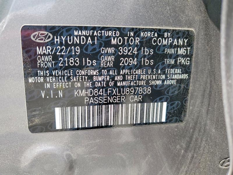 Aukcja sprzedaży 2020 Hyundai Elantra, vin: KMHD84LFXLU897838, numer aukcji: 59195996