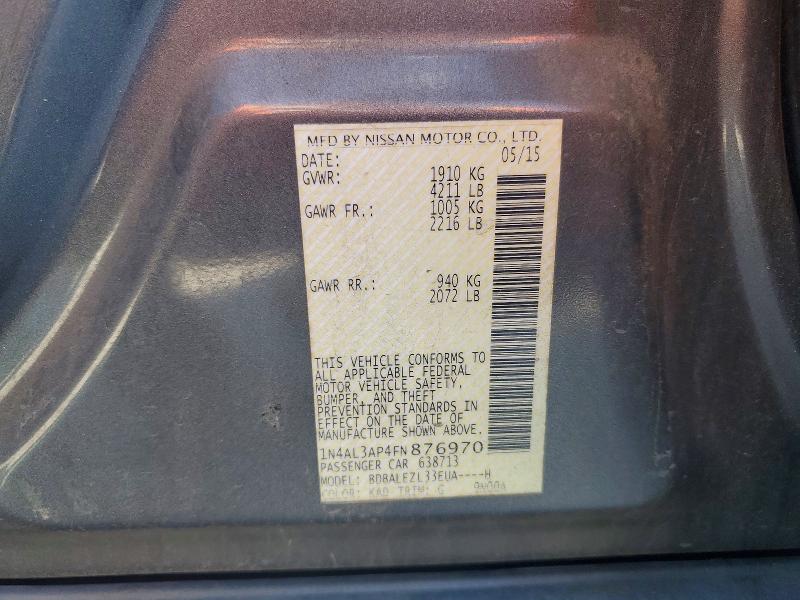 Aukcja sprzedaży 2015 Nissan Altima, vin: 1N4AL3AP4FN876970, numer aukcji: 56245616