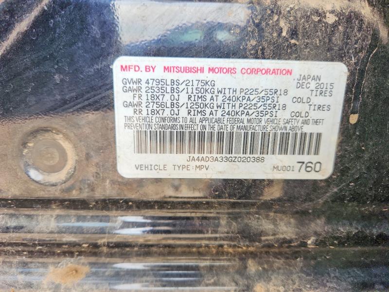 Aukcja sprzedaży 2016 Mitsubishi Outlander, vin: JA4AD3A33GZ020388, numer aukcji: 58706366