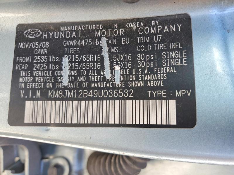 56620156 :رقم المزاد ، KM8JM12B49U036532 vin ، 2009 Hyundai Tucson مزاد بيع