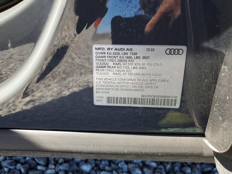 2024 Audi Sq8 E-tron მანქანა იყიდება აუქციონზე, vin: WA1DCBGE5RB051740, აუქციონის ნომერი: 58817356