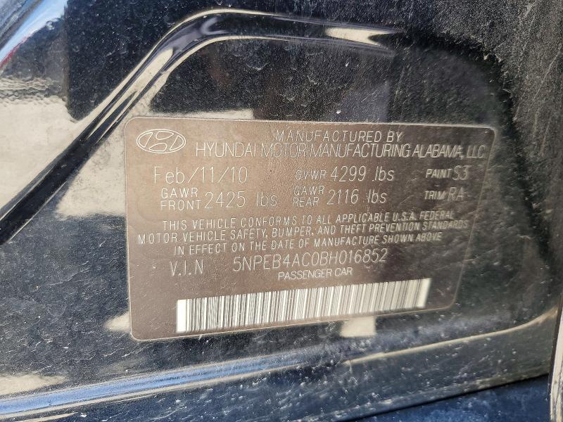 Aukcja sprzedaży 2011 Hyundai Sonata, vin: 5NPEB4AC0BH016852, numer aukcji: 57084686
