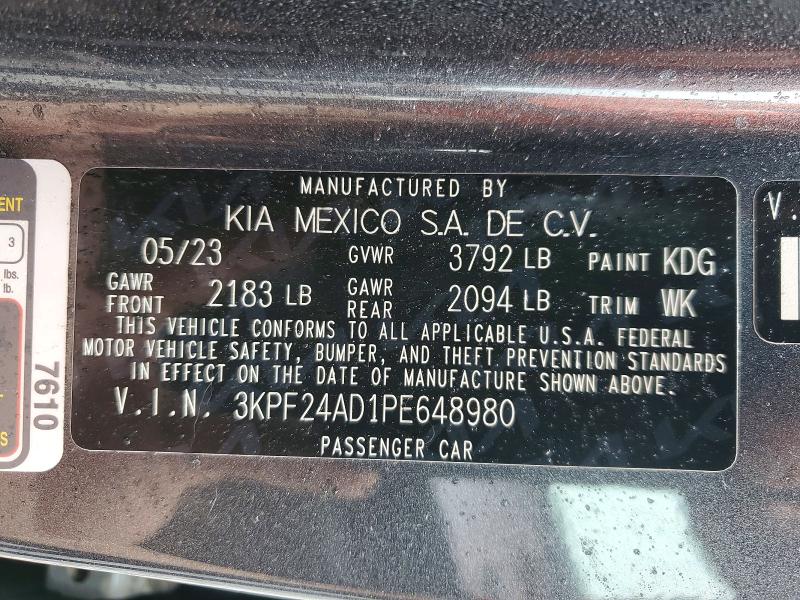 Aukcja sprzedaży 2023 Kia Forte, vin: 3KPF24AD1PE648980, numer aukcji: 56398106