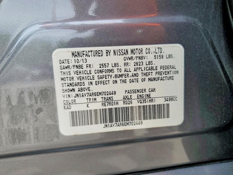 Продажа на аукционе авто 2014 Infiniti Q50 Hybrid, vin: JN1AV7AR6EM702449, номер лота: 57602286