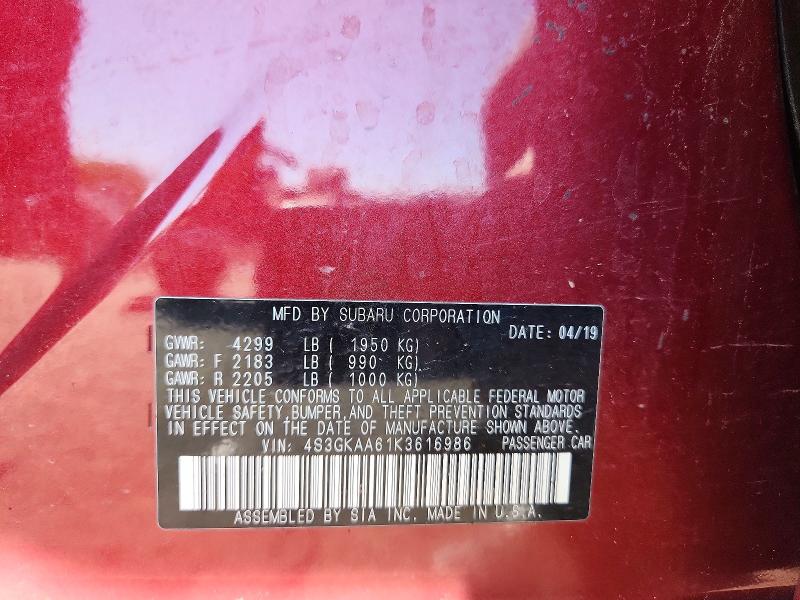 Продажа на аукционе авто 2019 Subaru Impreza, vin: 4S3GKAA61K3616986, номер лота: 55767736