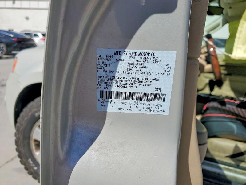 57115456 :رقم المزاد ، 1FMCU94G09KB22139 vin ، 2009 Ford Escape مزاد بيع
