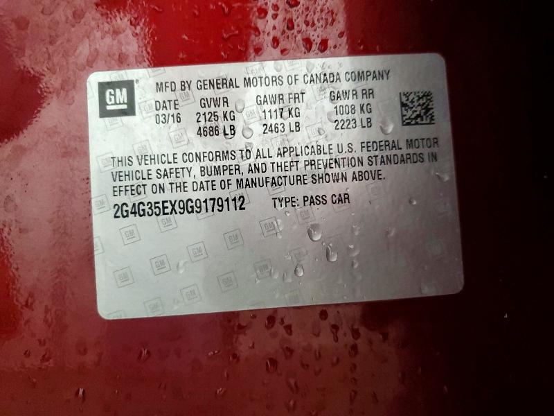 Aukcja sprzedaży 2016 Buick Regal, vin: 2G4G35EX9G9179112, numer aukcji: 85970905