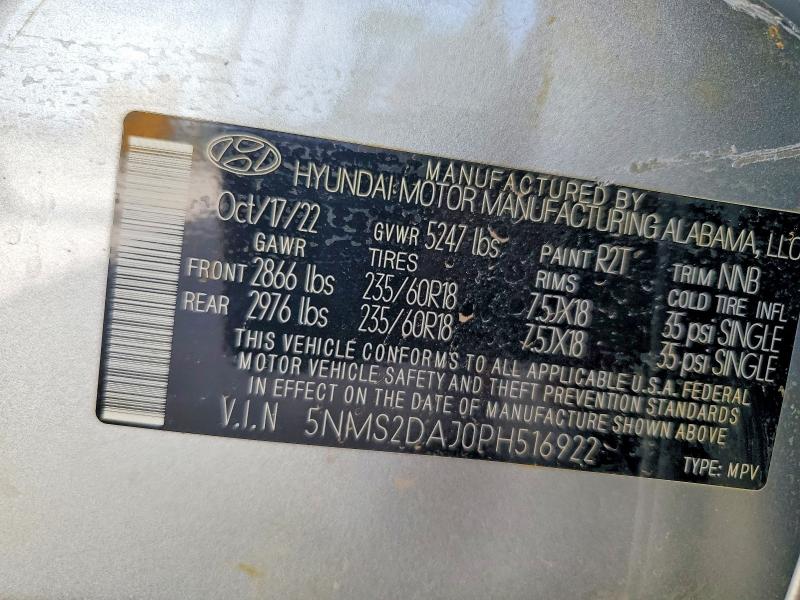 Продажа на аукционе авто 2023 Hyundai Santa Fe, vin: 5NMS2DAJ0PH516922, номер лота: 55768836