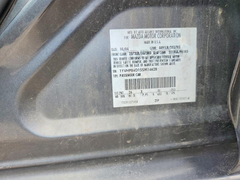 Aukcja sprzedaży 2005 Mazda 6, vin: 1YVHP84D155M14628, numer aukcji: 56461166